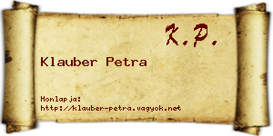 Klauber Petra névjegykártya